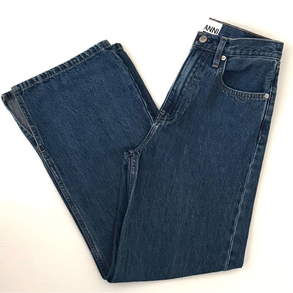 GANNI X Levi’s Cropped Jeans Side Slit High Rise Relaxed Fit Size 26 - Picture 3 of 7